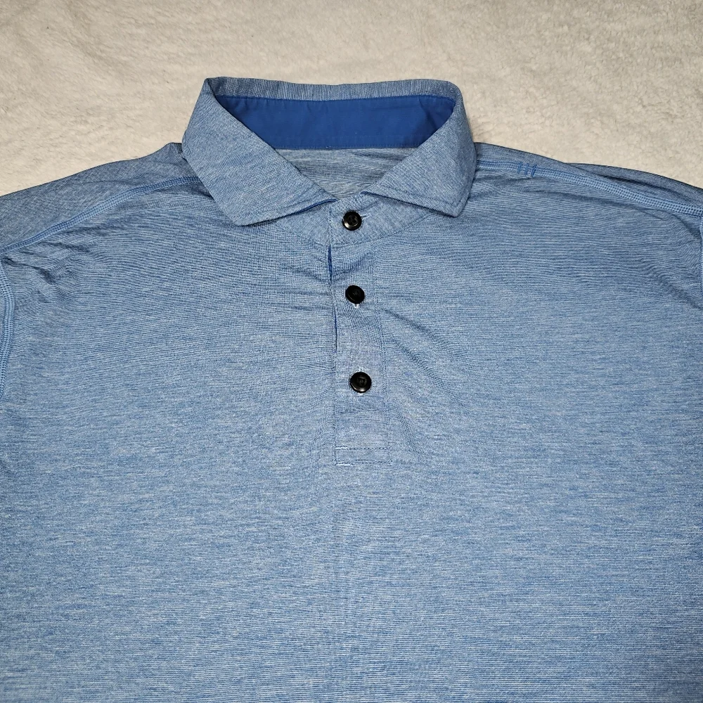 Lululemon Evolution Soft Short Sleeve Polo Shirt Blue - Picture 2 of 6